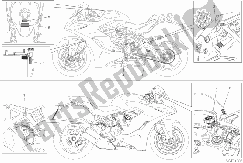 Toutes les pièces pour le Plaques De Positionnement du Ducati Supersport S 937 2020